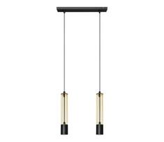 LED Pakabinamas sietynas BARS 2xGU10/4,8W/230V juodas/aukso