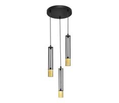 LED Pakabinamas sietynas BARS 3xGU10/4,8W/230V juodas/aukso