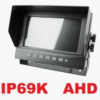 IP69K Parkavimo monitorius AHD1080P LCD 7.0 colių 2 kanalai 4PIN 12V-24V