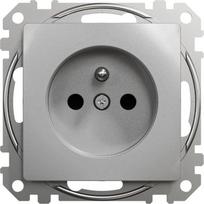 Schneider Electric Sedna Design, 2P+PE lizdas su langinėmis, sidabrinis aliuminis