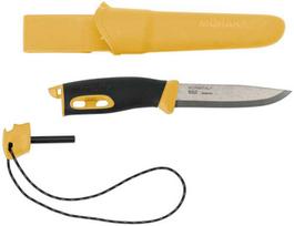 Morakniv Stovyklavimo peilis Companion spark (S), 104mm, yellow, su ugnies skeltuvu