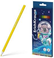 Spalvoti tribriauniai pieštukai SPACE ANIMALS, ErichKrause, 12 sp.
