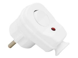 Blow Plastrol kampinis kištukas 16A IP20 2P+Z su 0-1 jungikliu ir baltos diodu (T-99803)