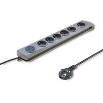 QOLTEC 50165 Surge protectors Quick Switch 6 sockets gray 1.8m