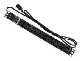 QOLTEC 53999 Surge protector CB for RACK 19 1U 10A PDU 8xIEC C13 2m