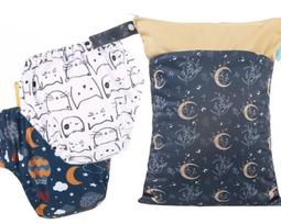 Neperšlampamos sauskelnės Baby Planet, 5(12-18 kg), 2 vnt + Neperšlampamas krepšys