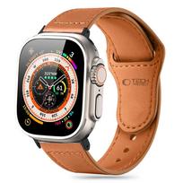 Ruda odinė apyrankė "Tech-Protect Naturalfit" laikrodžiui Apple Watch 4 / 5 / 6 / 7 / 8 / 9 / 10 / SE / ULTRA 1 / 2 (44 / 45 / 46 / 49 MM)