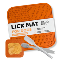 DOGSLIFE Lick Mat laižymo kilimėlis šunims su mentele ir šepetėliu