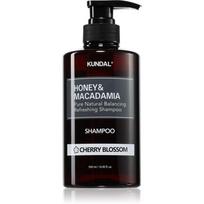 KUNDAL Honey & Macadamia Cherry Blossom natūralus šampūnas sausiems ir pažeistiems plaukams 500 ml