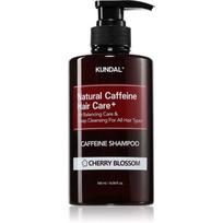 KUNDAL Caffeine Shampoo Cherry Blossom natūralus šampūnas nuo plaukų slinkimo 500 ml