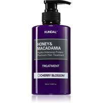 KUNDAL Honey & Macadamia Cherry Blossom intensyvaus poveikio drėkinamoji priemonė pažeistiems plaukams 500 ml