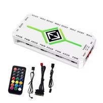 Magnetinis PWM ARGB (A-RGB) ventiliatorių valdiklis (šakotuvas) (+5V  3Pin) 9 port SATA maitinimas (FAN HUB CONTROLLER) BALTAS