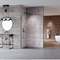 Dušo sienelė New trendy Nesta 80x200 cm skaidrus stiklas, braižyto gunmetal spalvos profiliai