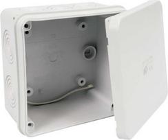 005.CS.K - Box, halogen free IP65 protection, configuration KB, grey colour/RAL 7035, package- 1/56pcs - equipped with an eye for sealing, for installation on materials with fire classes A2-F use thermally insulating pad 005.CS.K_KB | 8595057624665