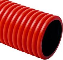 Rigid double-coated corrugated pipe, halogen free, KOPODUR diameter 75 mm, red, length 6 m. KD 09075_BC | 8595057643789