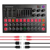 M9 garso sąsajos garso plokštė Live Voice Mixer Išorinė USB garso plokštė kelių efektų garso plokštė juoda
