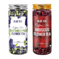 Arbatos rinkinys iš Klitorijos ir Hibiscus gėlių (75 g), Drugelio žirnių gėlių ir hibiskų gėlių arbatos rinkinys, mėlyna arbata