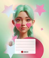 Sąsiuvinis DISCO BEAUTY, 32 l., langeliais