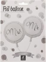 Folios balionų rinkinys SILVER Mr & Mrs, 2 vnt.