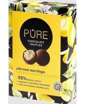 Tamsaus šokolado triufeliai PURE su citrininiu meringue kremo įdaru 148g