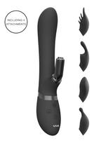 Vive Chou - vibratorius su klitorio rankenėle 4in1 - juodas
