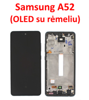Samsung A52 ekranas (OLED) su rėmeliu : Spalvos - Juoda
