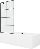 Vonia Mexen Cube su apdaila ir stiklo sienele, 180x80 cm + 90 cm