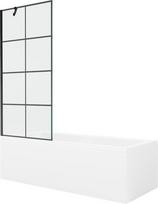 Vonia Mexen Cubik su apdaila ir stiklo sienele, 150x70 cm + 80 cm