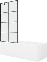Vonia Mexen Cubik su apdaila ir stiklo sienele, 150x70 cm + 90 cm