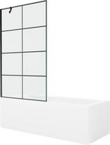 Vonia Mexen Cubik su apdaila ir stiklo sienele, 150x70 cm + 100 cm