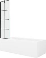 Vonia Mexen Cubik su apdaila ir stiklo sienele, 170x70 cm + 50 cm