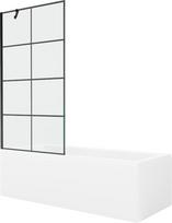 Vonia Mexen Cubik su apdaila ir stiklo sienele, 170x70 cm + 90 cm