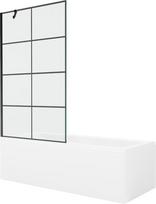 Vonia Mexen Cubik su apdaila ir stiklo sienele, 170x70 cm + 100 cm