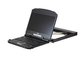 Aten | 1U Ultra Short Gylis Dual Rail plačiaekranis LCD pultas (USB/HDMI/DVI/VGA)
