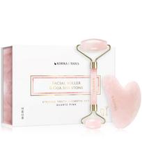 KORIKA Tools Face Roller & Gua Sha masažinis veido volelis ir masažuoklis Quartz Pink