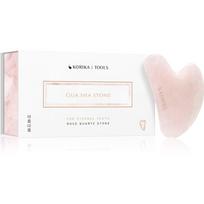 KORIKA Tools Gua Sha Green Jade Stone masažuoklis veidui Gua Sha Quartz Pink 1 vnt.