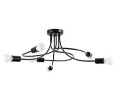 Sollux SL.1456 - Sietynas ant stulpo LEVAR 6xE27/15W/230V juoda