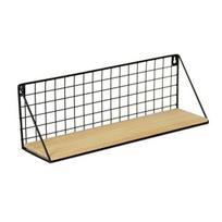 LOFT stiliaus metalinė sieninė lentyna 29.5 cm - juoda