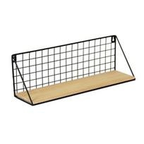 LOFT stiliaus metalinė sieninė lentyna 34 cm - juoda