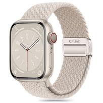 Kreminės spalvos tekstilinis dirželis "Tech-Protect Nylonmag" laikrodžiui Apple Watch 4 / 5 / 6 / 7 / 8 / 9 / 10 / 11 / SE / ULTRA (44 / 45 / 46 / 49 MM)