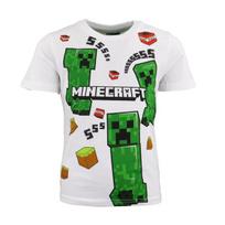 Marškinėliai vaikams Minecraft, balti