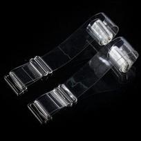 Silikoninės permatomos petnešėlės su metaliniais užsegimais 10 mm, skaidrios, Universalus