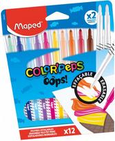 Nutrinami flomasteriai MAPED Color Peps Oops!, 10+2 vnt.