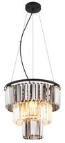 Pakabinamas šviestuvas GLOBO NAXIS, 3xE27,40W,230V,metalinis,kristalai,juodos sp,ø40x120cm
