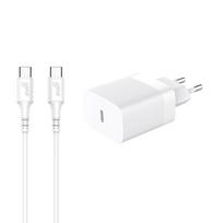Gear 220V Charger 1xUSB-C White PD/PPS 30W + 1m USB-C to USB-C Cable