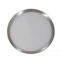 18W LED paviršinė panelė V-TAC, šviesaus satino nikelio, apvali, 3000K (šiltai balta)