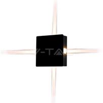 4W LED sieninis šviestuvas, kvadratinis, juodas, IP65, 4000K