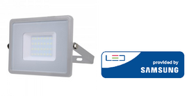 30W LED prožektorius V-TAC, 3000K (šiltai balta), pilku korpusu, SAMSUNG LED chip