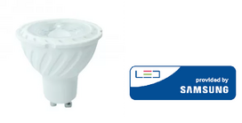 6.5W LED lemputė V-TAC, GU10, šviesos kampas 110°, 4000K(natūraliai balta), SAMSUNG LED chip