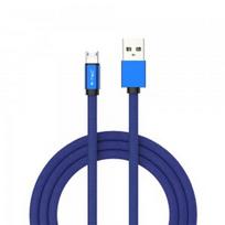 1m mikro USB laidas, mėlynas, laido tipas- medvilninis audinys